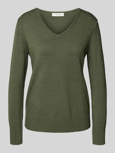 Christian Berg Woman Bluzka z długim rękawem o kroju regular fit z imitacji dzianiny z mieszanki wiskozy Oliwkowy melanż 2