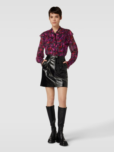 THE KOOPLES Strikblouse van viscose met all-over motief Felroze - 1