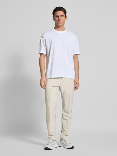 BOSS Green Spodnie o kroju slim fit z trokami model ‘T_COMMUTER’ Piaskowy 1