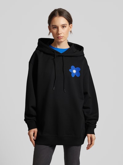 Hugo Blue Oversized Hoodie mit Label-Motiv-Print Black 4