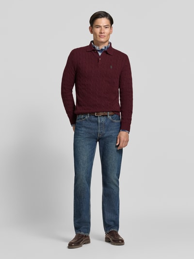 Polo Ralph Lauren Regular Fit Pullover aus Woll-Kaschmir-Mix Bordeaux 1