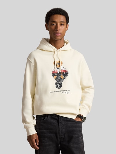Polo Ralph Lauren Regular Fit Hoodie mit ikonischem Bärenmotiv aus reiner Baumwolle Offwhite 5