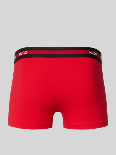 HUGO Obcisłe bokserki o kroju slim fit z mieszanki bawełny w zestaw 3 szt. model 'PLANET' Czerwony 3