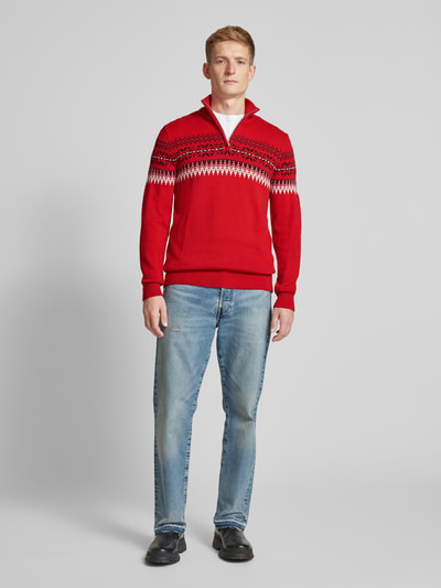 MCNEAL Gebreide pullover met opstaande kraag Rood - 1