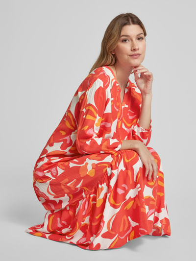 Betty Barclay Maxi-jurk van viscose met bloemenmotief Rood - 3