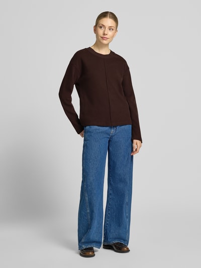 s.Oliver RED LABEL Relaxed Fit Sweatshirt aus Baumwoll-Mix Dunkelbraun 1