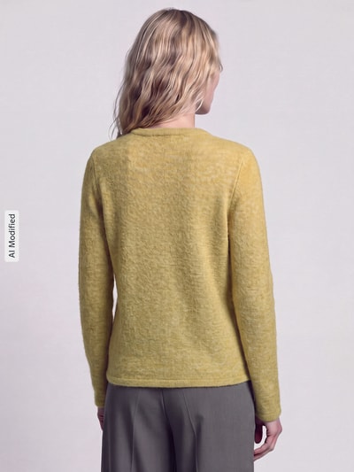 Selected Regular fit pullover van wolmix model 'LULU' Lichtgroen - 5