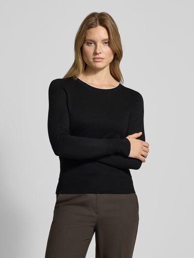 Christian Berg Woman Sweter z dzianiny z prążkowanymi wykończeniami Czarny 4