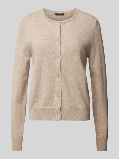 S.Marlon Kasjmier cardigan met ronde hals Taupe - 2