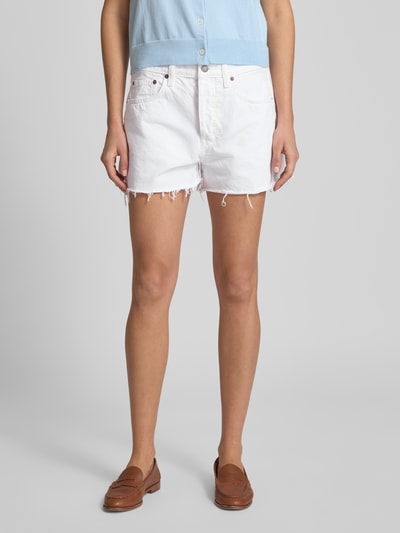 Polo Ralph Lauren Regular Fit Jeansshorts mit Fransen Weiss 4