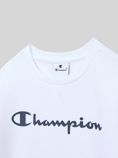 CHAMPION Sweatshirt mit Label-Print Weiss 2