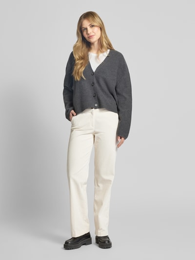 Christian Berg Woman Loose fit corduroy broek met plooien Offwhite - 1