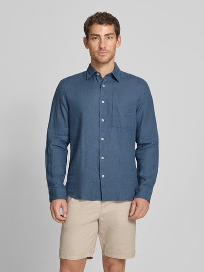 Marc O'Polo Regular Fit Freizeithemd aus reinem Leinen Petrol 4