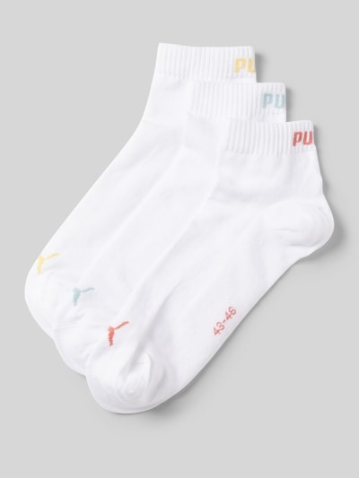 Puma Sneakersocken mit Label-Print im 3er-Pack Weiss 1