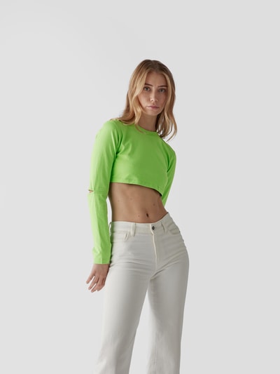 Jacquemus Cropped Longsleeve mit Schnürung Gruen 4