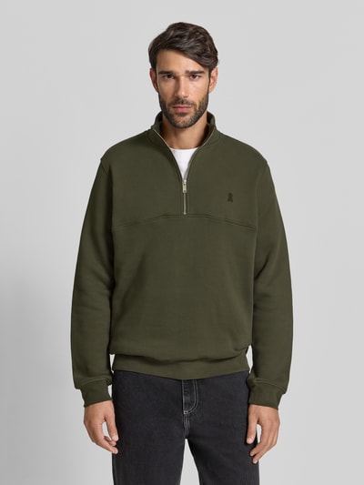 Armedangels Regular Fit Troyer aus reiner Baumwolle Modll 'WAARLO' Dunkelgruen 4