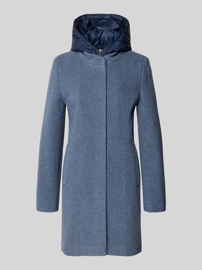 Produktfoto, Kurzmantel aus Woll-Mix mit Kapuze von FUCHS SCHMITT in Hellblau, schmale Passform, seitliche Eingrifftaschen, glatte Textur