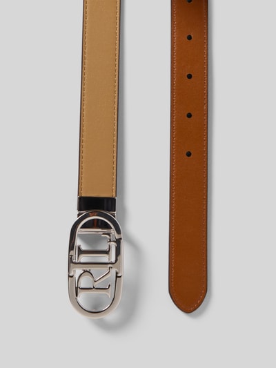 Lauren Ralph Lauren Leren riem met gesp met label Camel - 3