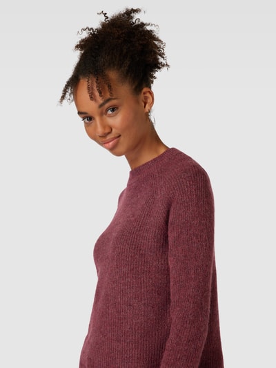 Pieces Gebreide pullover met raglanmouwen, model 'ELLEN' Bordeaux - 3