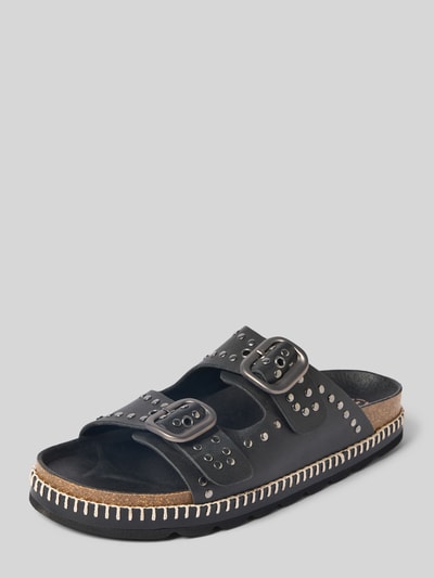 Verbenas Sandalen mit Dornschließe Modell 'GALATEA' Black 1