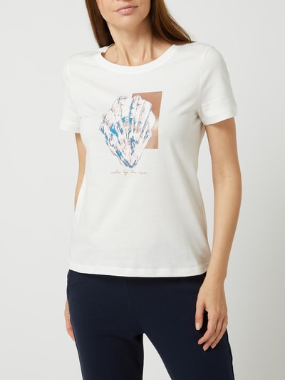 Tom Tailor T-Shirt mit Metallic-Print  Weiss 4