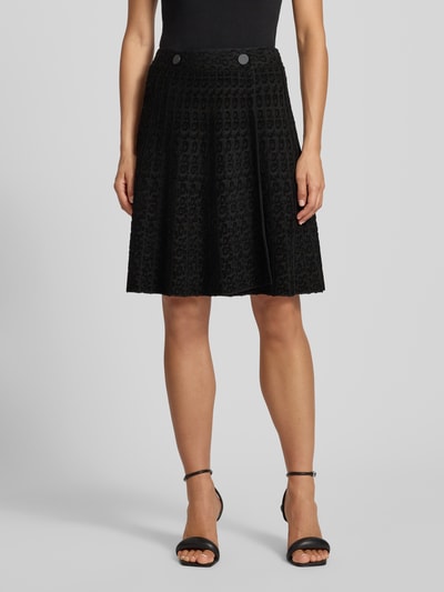 Emporio Armani Knielanger Rock in Wickel-Optik mit elastischem Bund Black 4