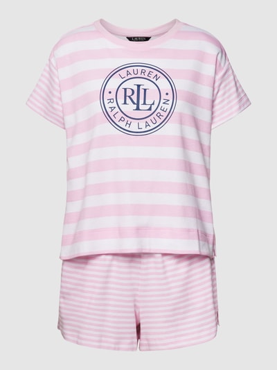 Lauren Ralph Lauren Pyjama met streepmotief Felroze - 2