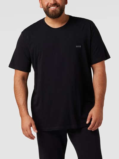 Boss Black Big&Tall T-shirt PLUS SIZE z wyhaftowanym logo Czarny 4