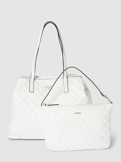 Guess Torba shopper z fakturowanym wzorem model ‘VIKKY’ Biały 2