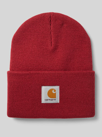 Carhartt Work In Progress Czapka beanie z naszywką z logo model ‘ACRYLIC WATCH HAT’ Bordowy 1