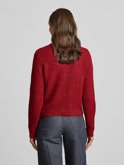 Vero Moda Sweter o kroju regular fit z dodatkiem wełny model ‘NOVAH’ Bordowy 5