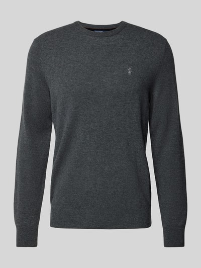 Polo Ralph Lauren Strickpullover aus Lanawolle mit Rundhalsausschnitt Dunkelgrau Melange 1