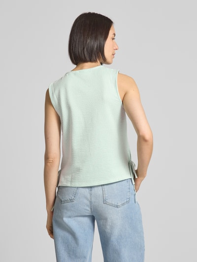Vila Blusenshirt mit Rundhalsausschnitt und seitlicher Bindung Mint 5