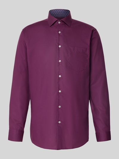 SEIDENSTICKER REGULAR FIT Koszula biznesowa o kroju regular fit z kołnierzykiem typu kent i kieszenią na piersi Czerwony 2