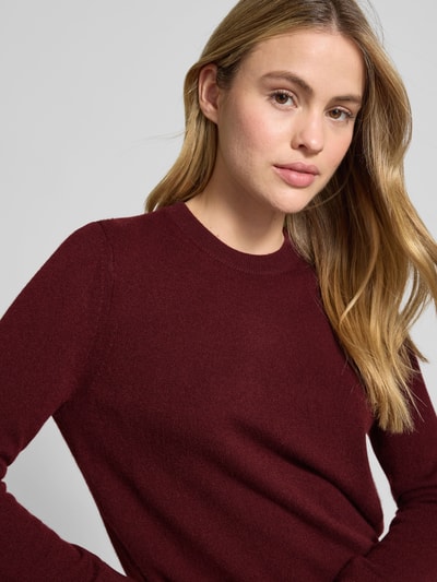 Jake*s Casual Gebreide pullover van kasjmier met ronde hals Bordeaux - 3