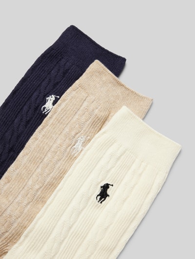 Polo Ralph Lauren Socken mit Zopfmuster im 3er-Pack Dunkelblau 2