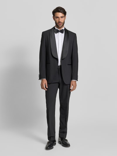 BOSS Spodnie do garnituru o kroju regular fit z mieszanki żywej wełny model ‘LEON’ Czarny 1