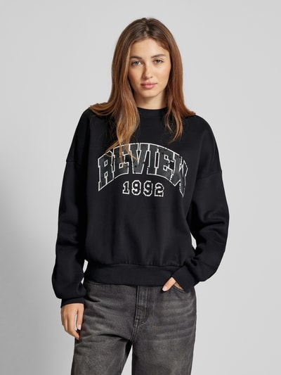 Review Sweatshirt mit Label-Print Black 4