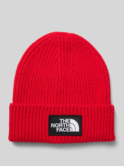 The North Face Czapka beanie z efektem prążkowania Czerwony 1