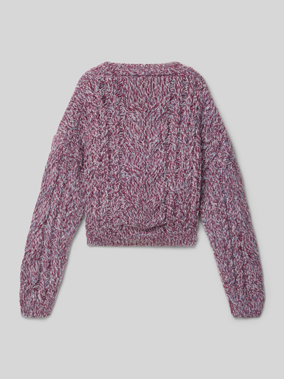 MANGO Strickpullover mit gerippten Abschlüssen Modell 'elina' Purple 3