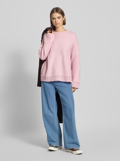 Pieces Oversized Strickpullover mit Crew Neck Modell 'ORLY' Altrosa 1