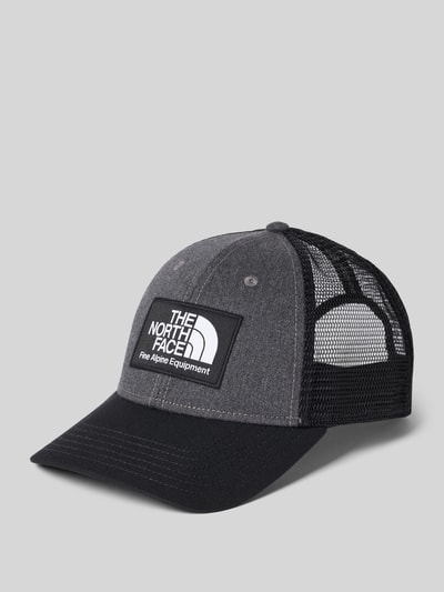 Productfoto, Trucker Cap met Label-Patch van The North Face, heren Trucker Cap met versterkte klep, verstelbare band, grijs en zwart, label voorop