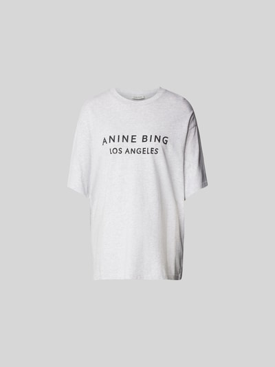 Anine Bing Oversized T-Shirt mit Label-Print Hellgrau 2