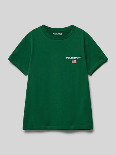 Polo Sport T-shirt met labelstitching Groen - 1