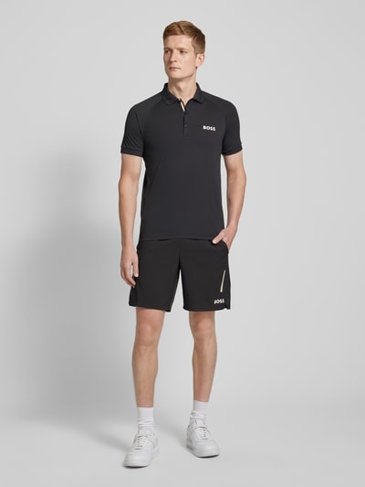 BOSS Green Poloshirt mit Label-Print Modell 'Patteo' Black 1