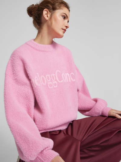 TheJoggConcept Strickpullover mit Label-Schriftzug Modell 'OFELIA' Pink 3