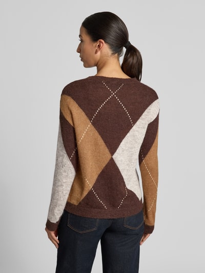 s.Oliver BLACK LABEL sweter o kroju regular fit z dodatkiem wełny Ciemnobrązowy 5