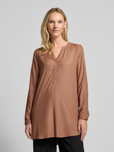 Christian Berg Woman Lange blouse met V-hals Taupe - 4