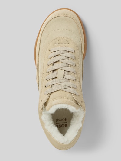 BOSS Low Top Sneaker aus echtem Leder Modell 'CARLYNN' Beige 3