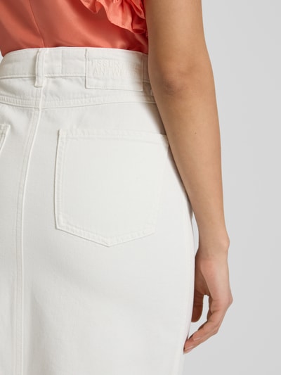 Essentiel Antwerp Jeansrok met loopsplit, model 'Hobbit' Wit - 3